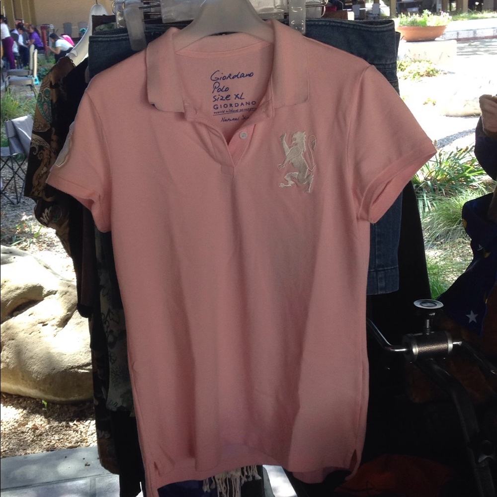 Giordano pink polo shirt. XL.